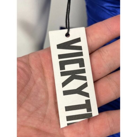 VICKY TIEL BLUE RUNWAY COUTURE DRESS XS - Picture 10 of 12